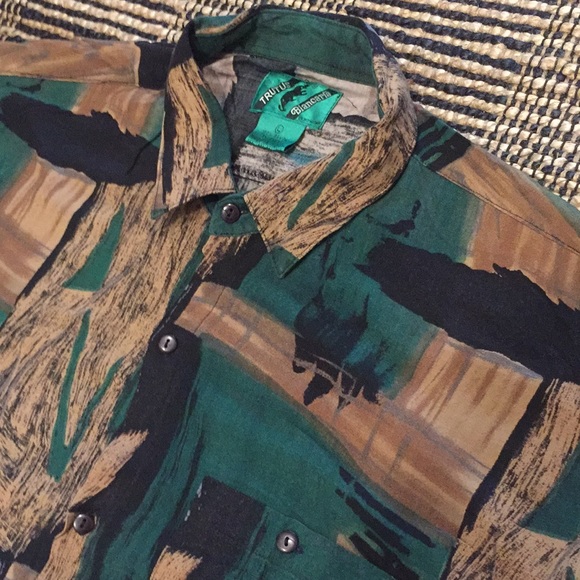 Vintage Designer 100% Rayon Stylish Button Down - Picture 2 of 6